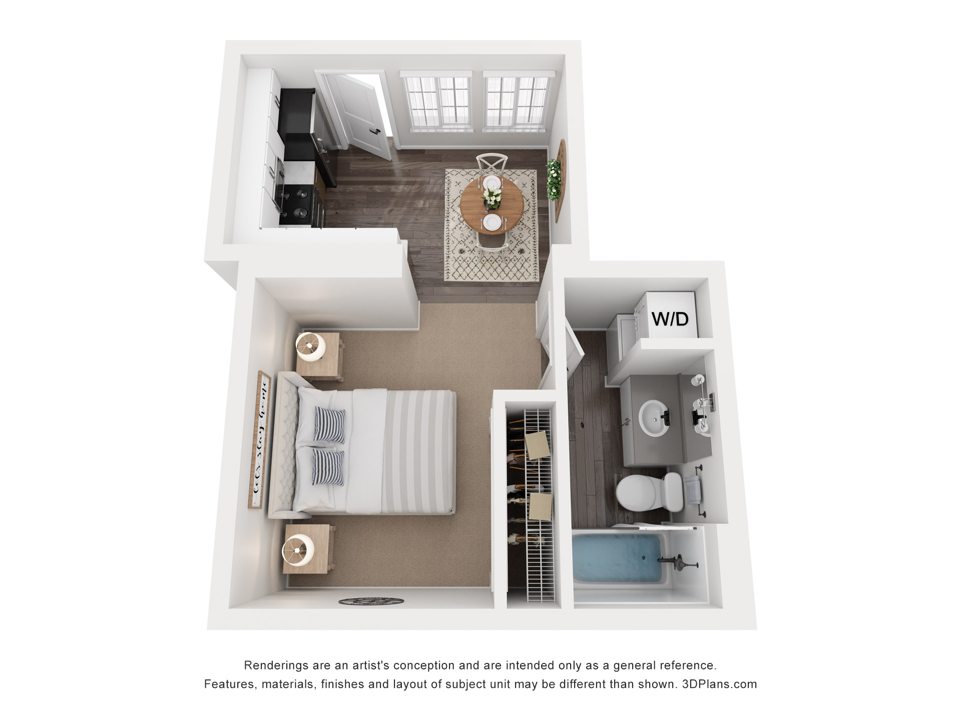 Floor plan for studio, 309 sqft